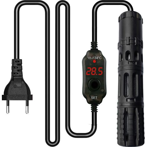 Mini Chauffage Aquarium 25W Submersible avec Affichage Numérique et Contrôleur Externe, Chauffage pour Aquarium Betta, Adapté aux Réservoirs d'Eau Douce jusqu'à 10L, Idéal pour Tortues et Poissons