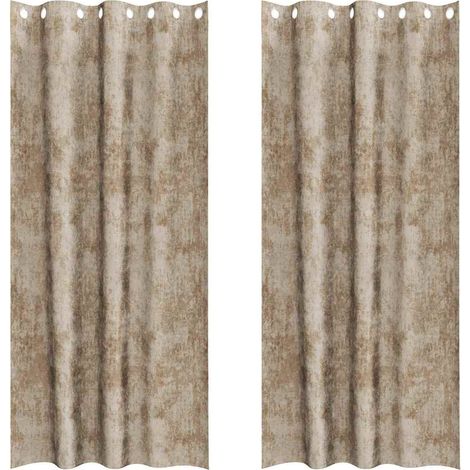 Rideaux en velours 2 pcs Champagne 225 x 140 cm Velours