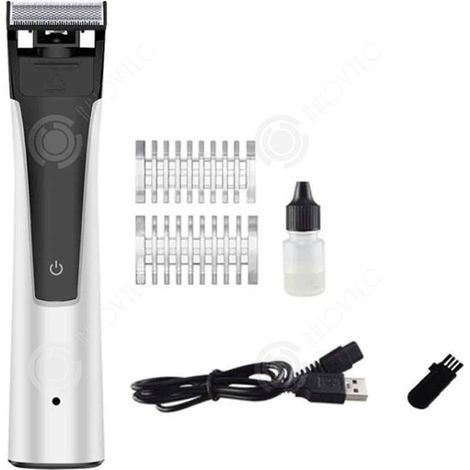 Tondeuse corps 110-220v USB tondeuse a barbe rasoir électrique rasage de plusieurs parties du corps lames émoussées à double (1/4)