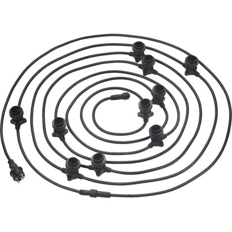 Schwarzer Gummi Milchstraße 10 Meter mit 10 Lampenhaltern (1/4)