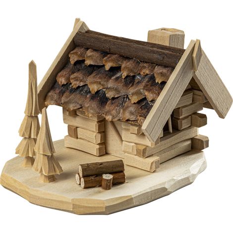 Saico Räucherfigur Hütte Holz 15 cm natur/braun Räucherkerzen/-kegel