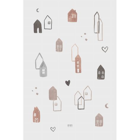Grand tapis en caoutchouc Scandi Town (1/4)