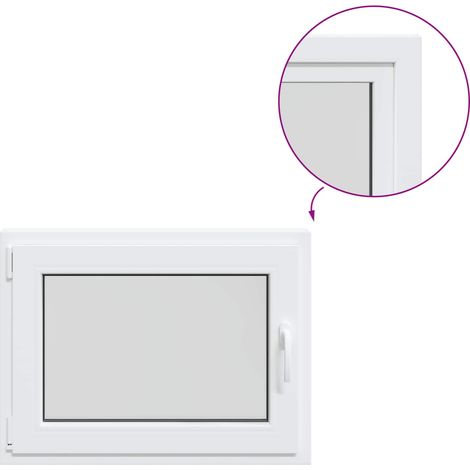 Kellerfenster Innenseite Farbe Weiß RISOR 80 x 55 cm vidaXL