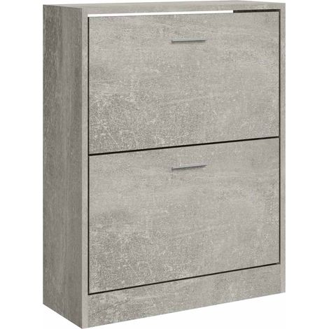 Maison Exclusive - Scarpiera Grigio Cemento 63x24x81 cm in Legno Multistrato