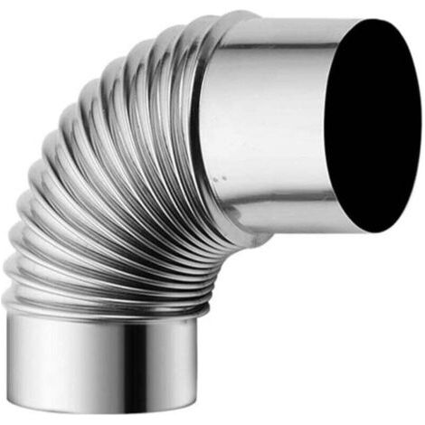 Cheminée de poêle à bois en acier inoxydable de 60 mm, adaptateur de tuyau de coude de conduit de conduit de conduit de cheminée à 90°, tuyau de cheminée étendu, tuyau de cheminée de camping en (1/4)