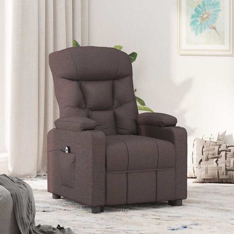 Fauteuil inclinable électrique-Chaise de relaxation-Fauteuil Relax Marron foncé Tissu 793127 (1/5)
