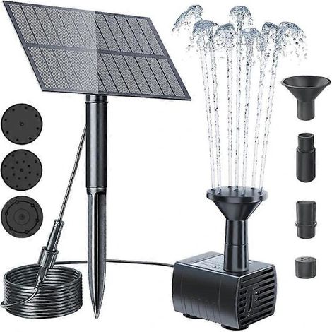 Pompe solaire pour fontaine, pompe solaire pour fontaine d'extérieur avec tuyau, fontaine à énergie solaire (1/5)