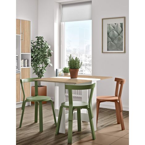 Table pliante avec 2 abattants, en Panneaux de Particules Melaminés, Chene Marbre, 103/67/28x76x73,4 (LxPxA) (1/5)