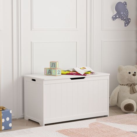 Baúl para juguetes Podek 80x40x44,5 cm - Blanco [en.casa]