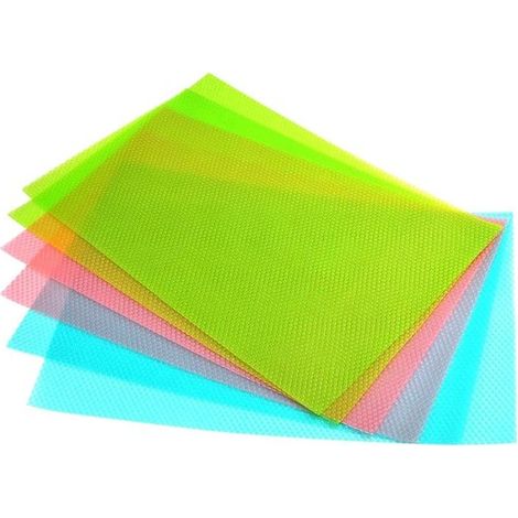 Alfombrillas refrigerador (6 Alfombrillas lavables refrigerador, aceite, 45 x 30 cm / 17, 7 x 11, 8 pulgadas, Rojo, verde, azul, 6 piezas (1/5)