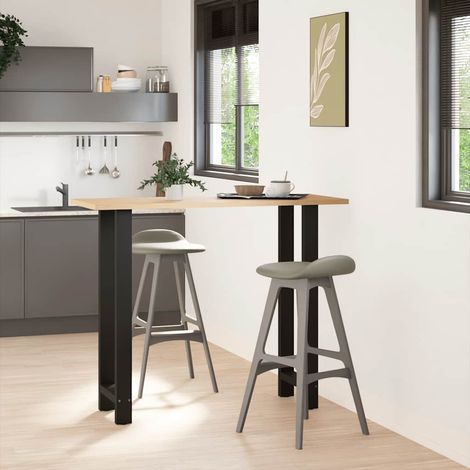 Pied de meuble,Pieds de table de bar Noir 2 pièces 50 x (110-111) cm Acier CFW46993 (1/5)