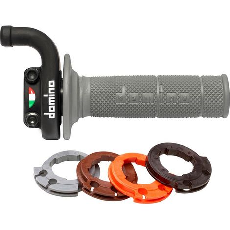 Nuovo acceleratore completo universale Domino KRK con leve (1150 grigio) con quattro adattatori (velocità di reazione variabile) racing USE colore nero