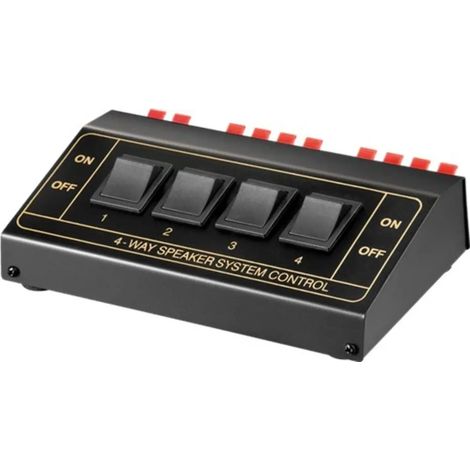 switch box altoparlanti commutatore speaker fino a 4 coppie di diffusori 1 ingresso 4 uscite nero (1/7)