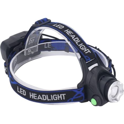Ulisem Stirnlampe, tragbar, Teleskop-Zoom-Scheinwerfer, 90-Grad-Einstellung, Kopfmontage für Nachtangelarbeiten, 3 Beleuchtungsmodi/wasserdichtes Design (Farbe: Schwarz, Größe: Headlamps1) (1/4)
