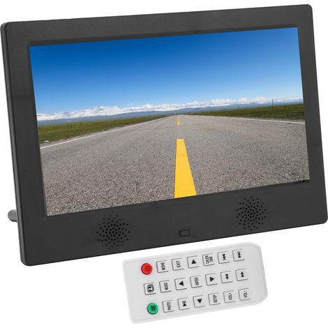 Cadre photo numérique 10 pouces avec résolution HD 1024x600, compatible avec la lecture MP3/MP4/images (noir) (1/5)