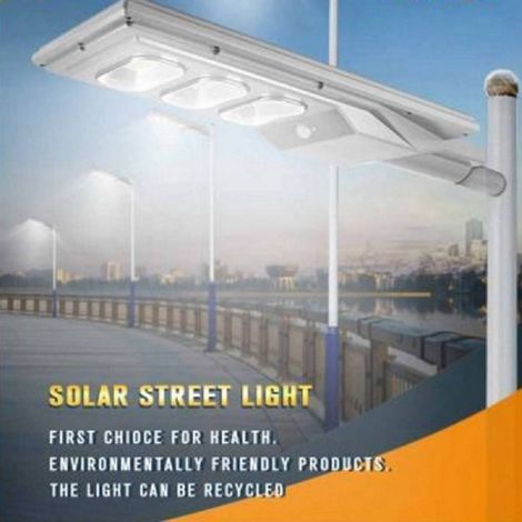 TrAdE Shop Traesio - Faro Stradale Led Lampione Solare 150w Luce 6500k Sensore Movimento Sl-150w-ss - (1/5)