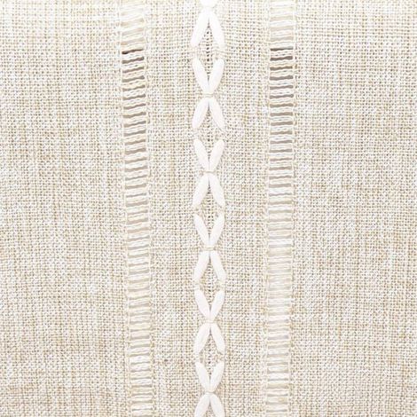 Chemin de table en polyester, motif tressé ajouré, franges, décoration de table rustique, écru (1/4)