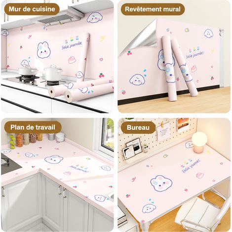 Papier peint adhésif mural bonbon au lait lapin rose 60 cm de large 90 cm sticker déco chambre cuisine 1 kg – Livraison gratuite