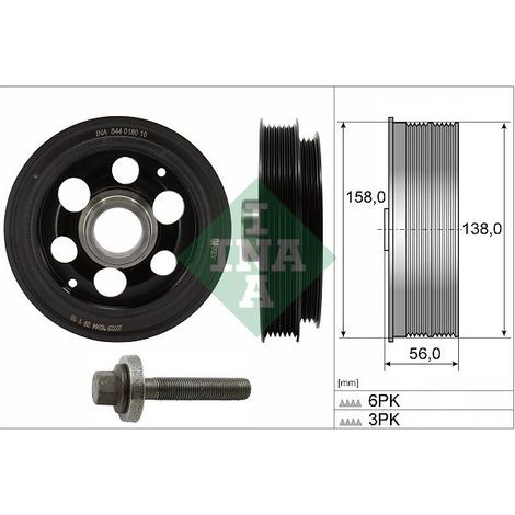 Poulie, vilebrequin Schaeffler INA 544 0180 20 FORD 2011524 2011538 2320808