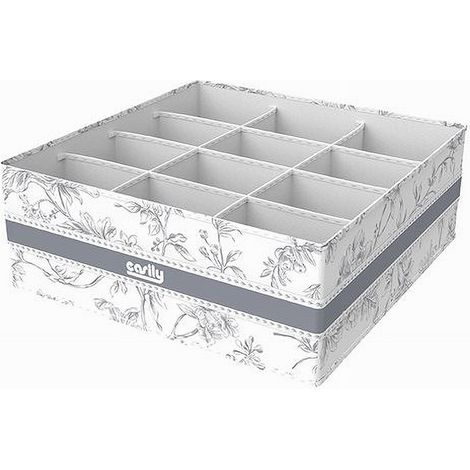Trade Shop - KLEIDERSCHRANK-ORGANIZER 12 FÄCHER PLATZSPARENDE BOX 32X32X12CM FANTASY 87331 -