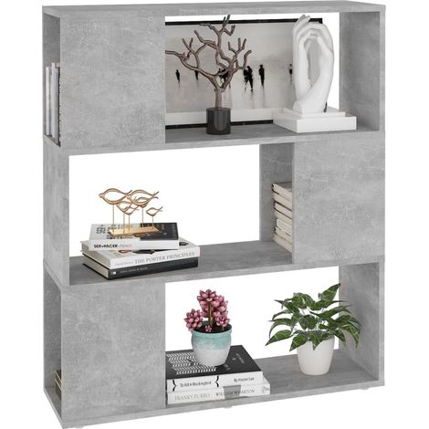 Bibliothèque/Séparateur de pièce Gris béton 80x24x94 cm (1/5)