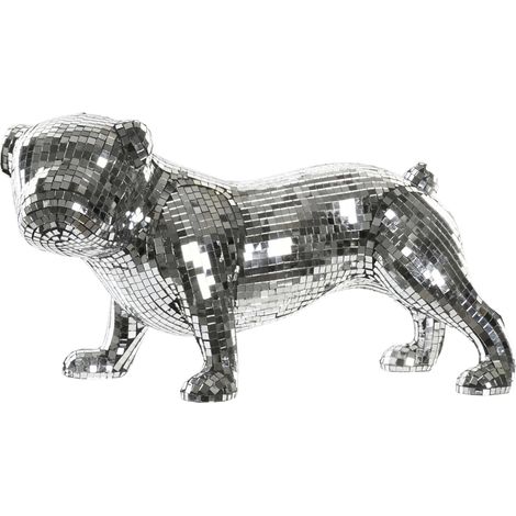 Harzfigur 45.5x21.5x25 Bulldoggen Silberspiegel Material Multicolor -Farbfamilien -Figuren Détails Details (1/3)