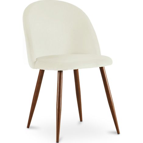 Dining Chair - Upholstered in Velvet - Scandinavian Design - Evelyne Cream