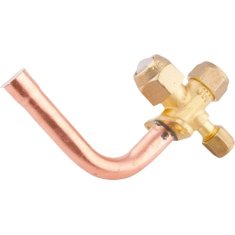 Vanne D'arrêt pour Systèmes de Climatisation, 3 Voies, à Installer, Laiton, Pièce de Rechange, pour Entretien, Réparation, Service, Vanne D'ac, φ10
