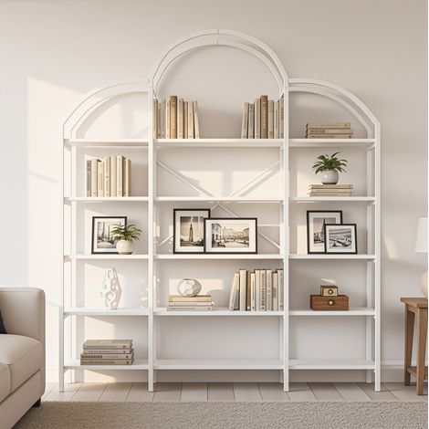 mobile scaffale 170x26x190 cm 5 ripiani nuvola bianco OKMYHOME (1/5)