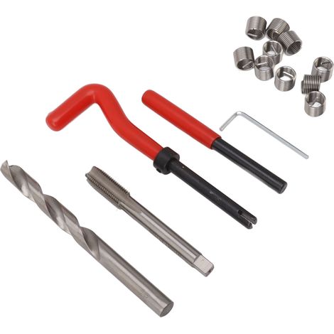 Kit de réparation de filetage M10x1.25, outil de réparation de filetage en acier au carbone avec manche coudé (1/5)