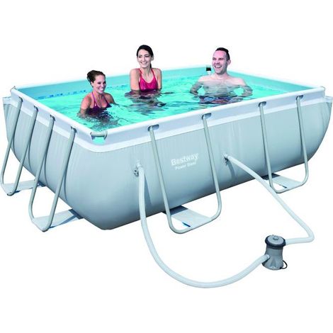 Bestway – Piscine tubulaire rectangulaire 282x196x84cm – Tritech™ durable – Capacité 3662L – Épurateur Flowclear™ 1249L/h – Montage rapide en 20min