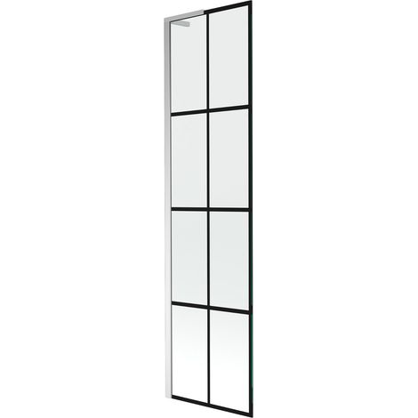 Mexen Next L mampara de baño de 1 hoja 50 x 150 cm, rejilla negra, cromo - 895-050-000-03-77-01 (1/5)