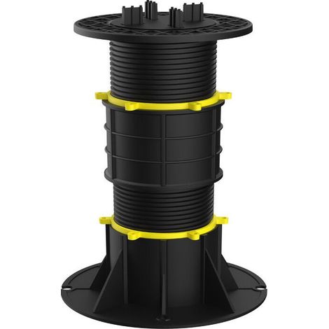 Set bestehend aus 1 verstellbarem Terrassensockel für Balken und Platten – Höhe 270–355 mm – Für Stahlbeton und Hartholz – Wasserablaufsystem (1/5)
