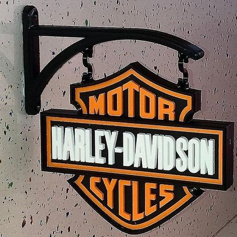 BelleRise - Décoration murale Harley Davidson, ornement logo Harley Davidson, sans LED (1/4)