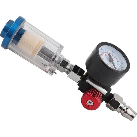 Régulateur de pression 1/4" avec filtre à eau et huile pour compresseur et outils pneumatiques (1/5)