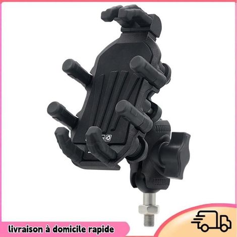 Dilwe Motorrad-Handyhalterung mit Vibrationsdämpfer, Schwarz, Kugelkopfbefestigung M10 (1/4)