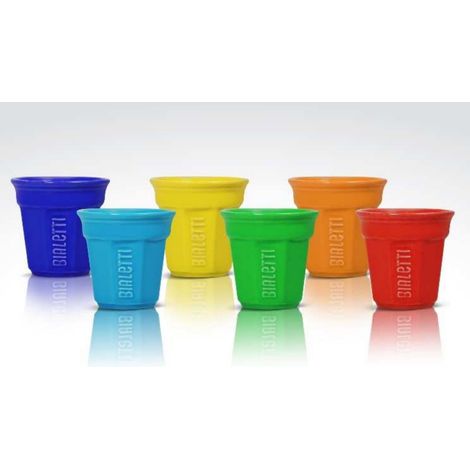 Bialetti Bicchierini Set de 6 tasses à expresso - Colorées (6 pièces) (1/5)