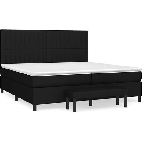 Maison Exclusive - Cama box spring con colchón tela negro 200x200