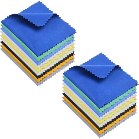 Set of 18 Microfiber Cleaning Cloths for Glasses, Eyeglasses, Camera Lenses and Phones, 14 x 7.6 cm (1/5)