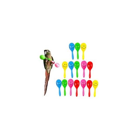15 Pack Colorful Bird Shaker Toys with Rattles, Interactive Chew & Foraging Toys for Parrots - Handheld Musical Toys for Cockatiels, Conures, Lovebirds, Canaries and Small Medium Birds (Random Colors) (1/5)