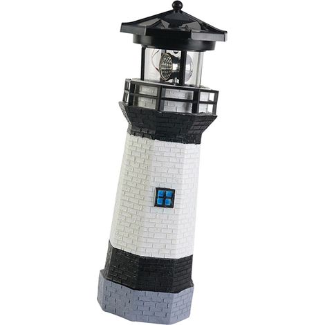 Phare à énergie solaire, économie d'énergie écologique avec balise rotative pour décoration de jardin noir (1/5)