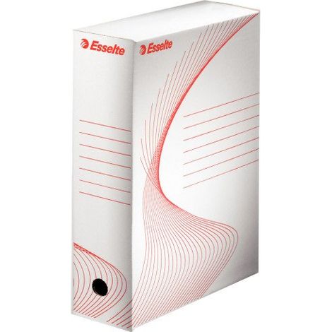 Boîte archives carton Esselte Boxy - Dos 10 cm - Haute résistance - Blanche - Lot de 25