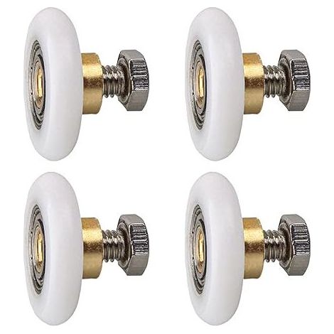 Rouleau de porte de douche, Rouleau Roulette Roue pour Porte de Douche Roulettes Coulissantes Porte Roue de Remplacement pour Rouleau 4 pièces (27MM) (1/5)