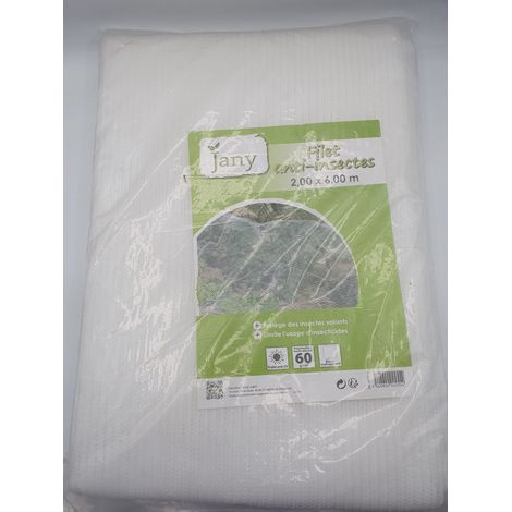 JANY - Filet anti-insectes - 2x6m - 60g/m2 - Protection naturelle sans insecticide - Voir photos (1/4)