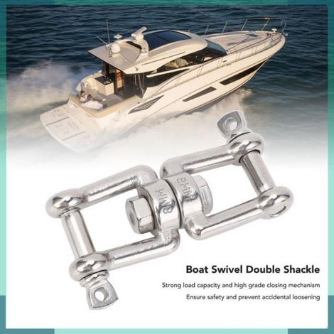 Double manille pivotante pour bateau Connecteur De Chaîne Pivotante Pour Bateau Manille moto coffret 8 mm / 0,3 pouces (1/5)