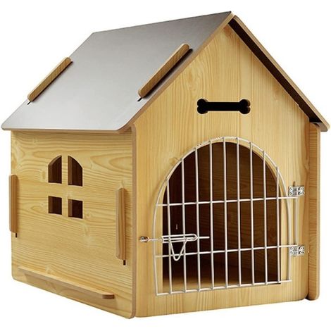 Trade Shop - Perros De Gran Tamaño De La Jaula Del Hogar De La Perrera Para Interiores Externos 80 X 55 X 74cm - (1/5)
