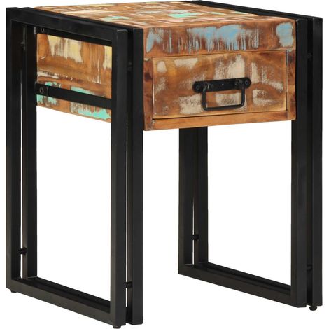Beistelltisch 40 x 40 x 50 cm Massives upgecyceltes Holz