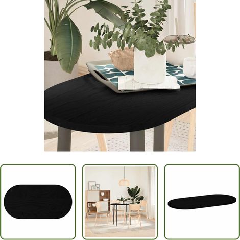 vidaXL Tablero de mesa ovalado madera maciza de roble 80x40x2 cm (1/5)