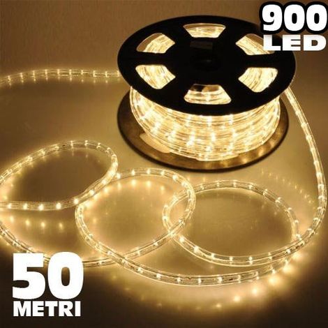 Tubo Luminoso 900 LED - 50 MT Bianco Caldo uso Esterno Controller 8 Giochi luce (1/2)