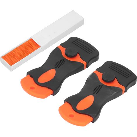 Kit de grattoir à lame unique, lame de rechange en plastique pour le calfeutrage et le retrait de colle à domicile (1/5)